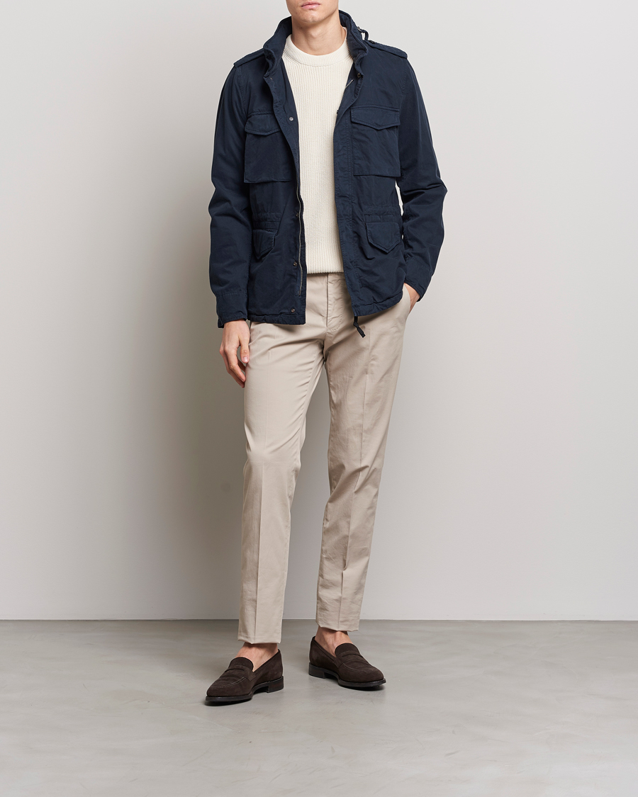 Herr | Jackor | Aspesi | Cotton Field Jacket Navy