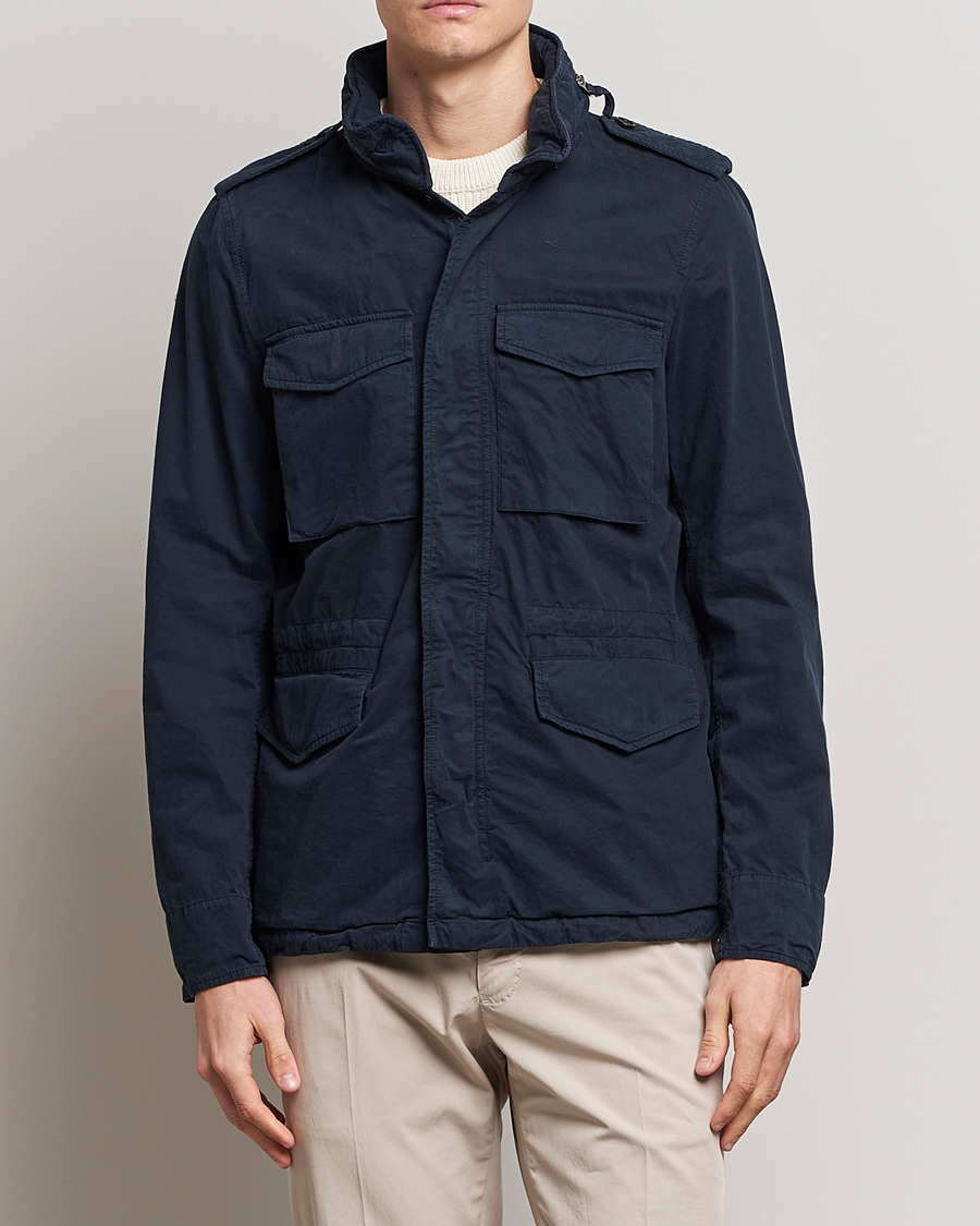 Herr |  | Aspesi | Cotton Field Jacket Navy