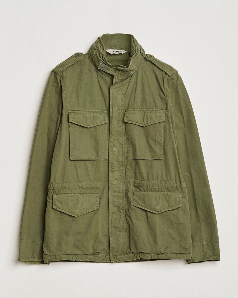 Herr | Jackor | Aspesi | Cotton Field Jacket Army Green