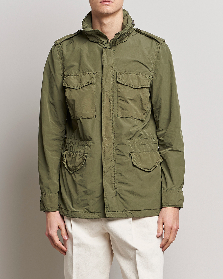 Herr | Jackor | Aspesi | Giubotto Garment Dyed Field Jacket Army Green