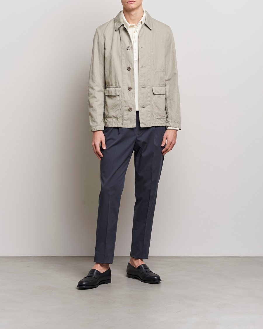 Herr | Jackor | Aspesi | Tadao Cotton/Linen Shirt Jacket Khaki