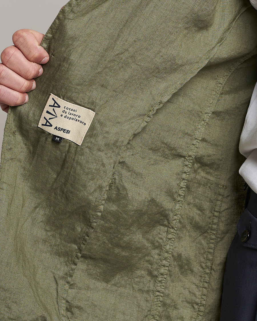 Herr | Kavajer | Aspesi | Samuraki Linen Blazer Army Green