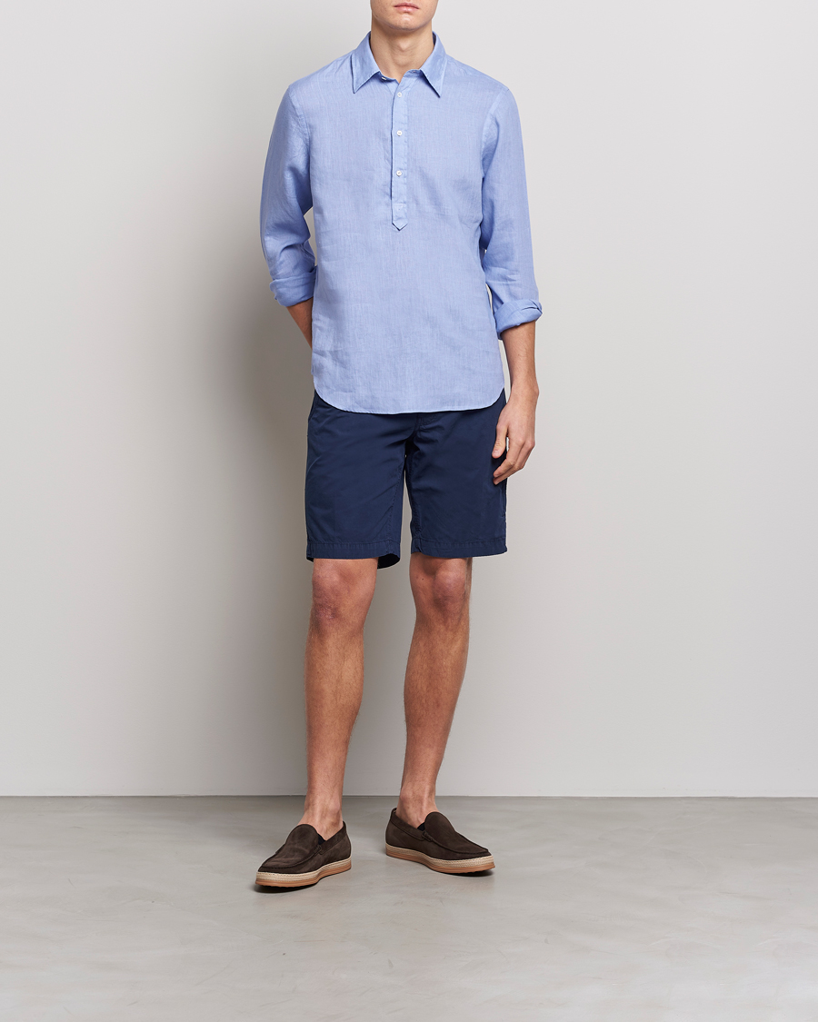 Herr | Shorts | Aspesi | Washed Cotton Cargo Shorts Dark Blue