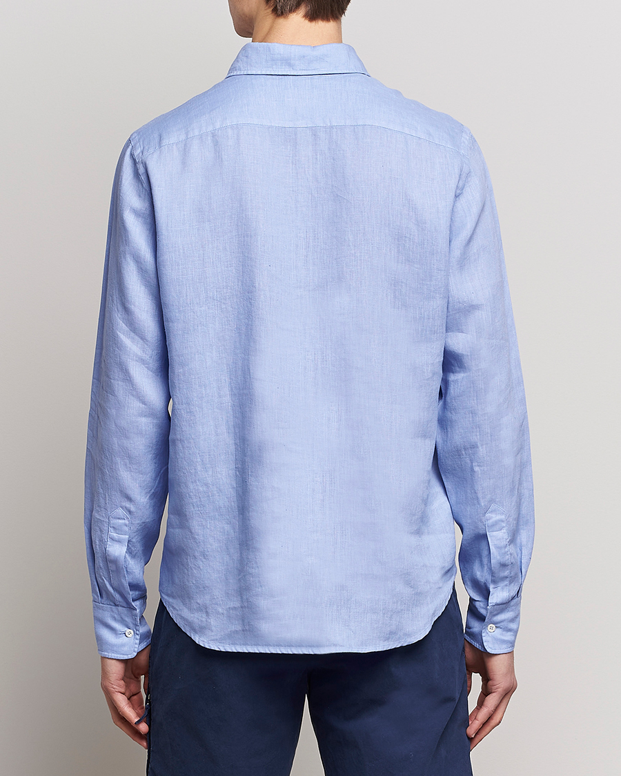 Herr | Skjortor | Aspesi | Linen Popover Shirt Light Blue