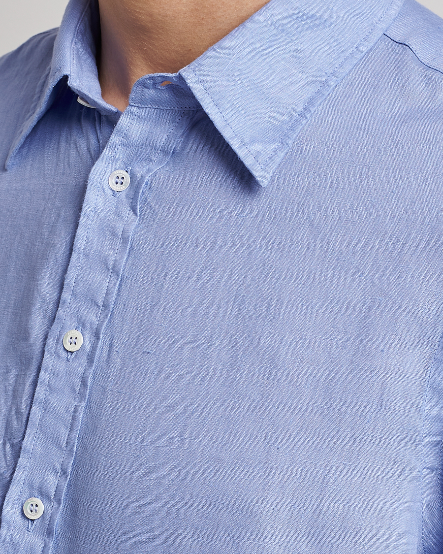 Herr | Skjortor | Aspesi | Linen Popover Shirt Light Blue