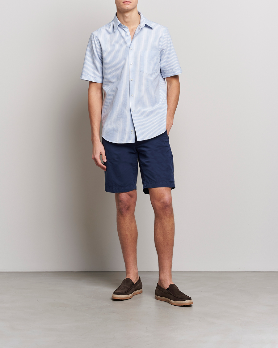 Herr | Skjortor | Aspesi | Striped Oxford Camp Shirt Light Blue