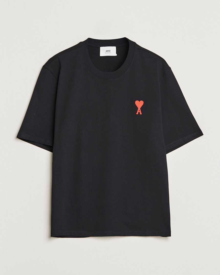 Herr | T-Shirts | AMI | Big Heart Short Sleeve T-Shirt Black