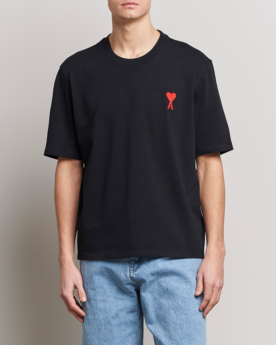 Herr | Kortärmade t-shirts | AMI | Big Heart Short Sleeve T-Shirt Black