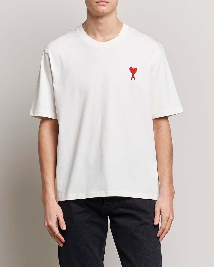 Herr | T-Shirts | AMI | Big Heart Short Sleeve T-Shirt Natural White