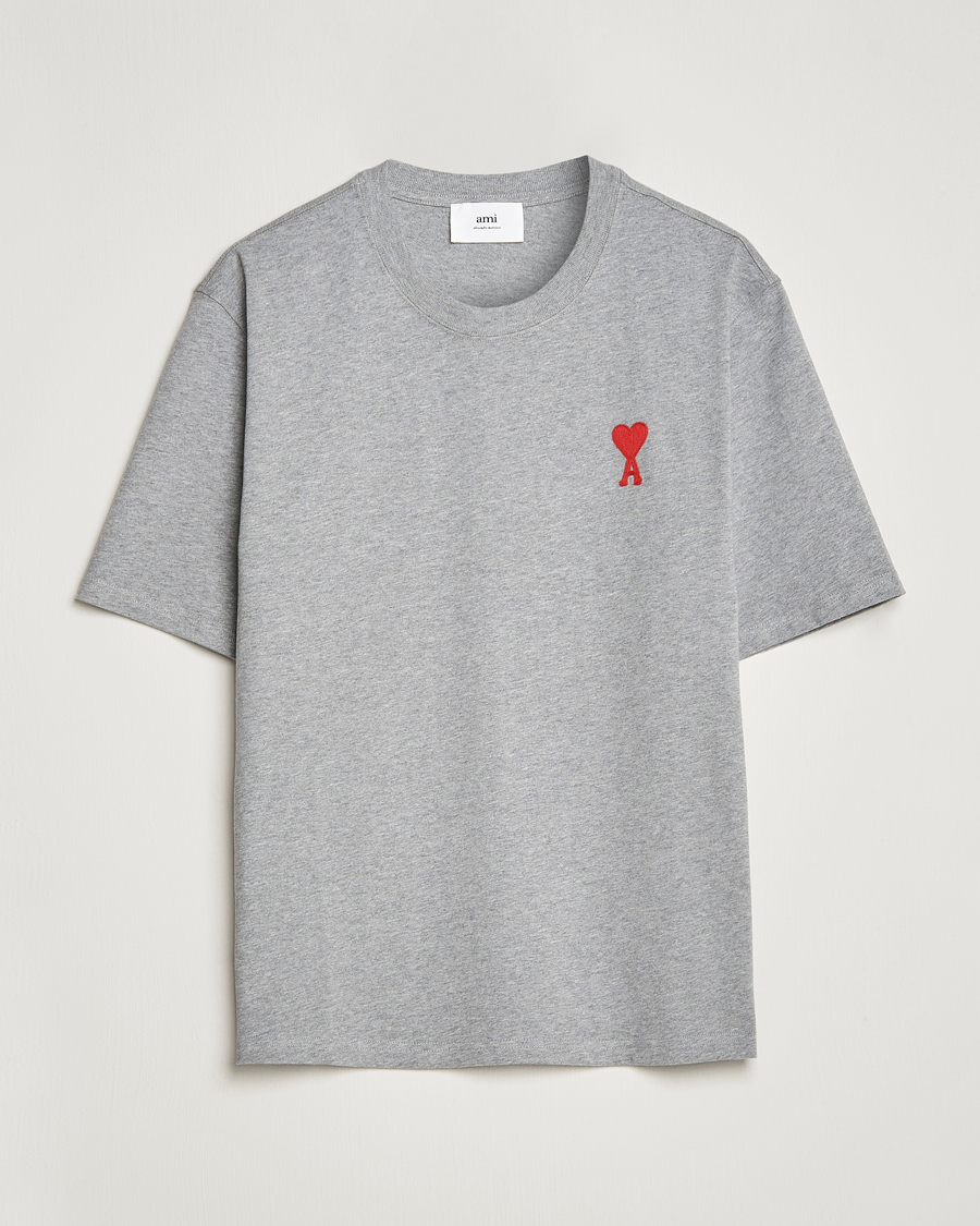 Herr | T-Shirts | AMI | Big Heart Short Sleeve T-Shirt Heather Grey