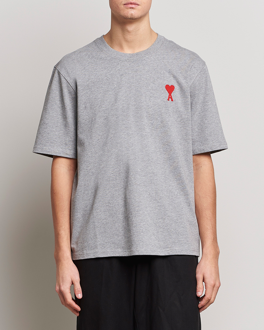 Herr | T-Shirts | AMI | Big Heart Short Sleeve T-Shirt Heather Grey