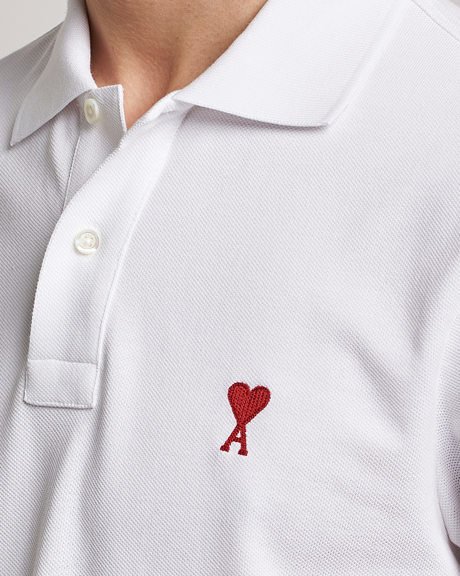 Herr | Pikéer | AMI | Heart Logo Piquet Polo White