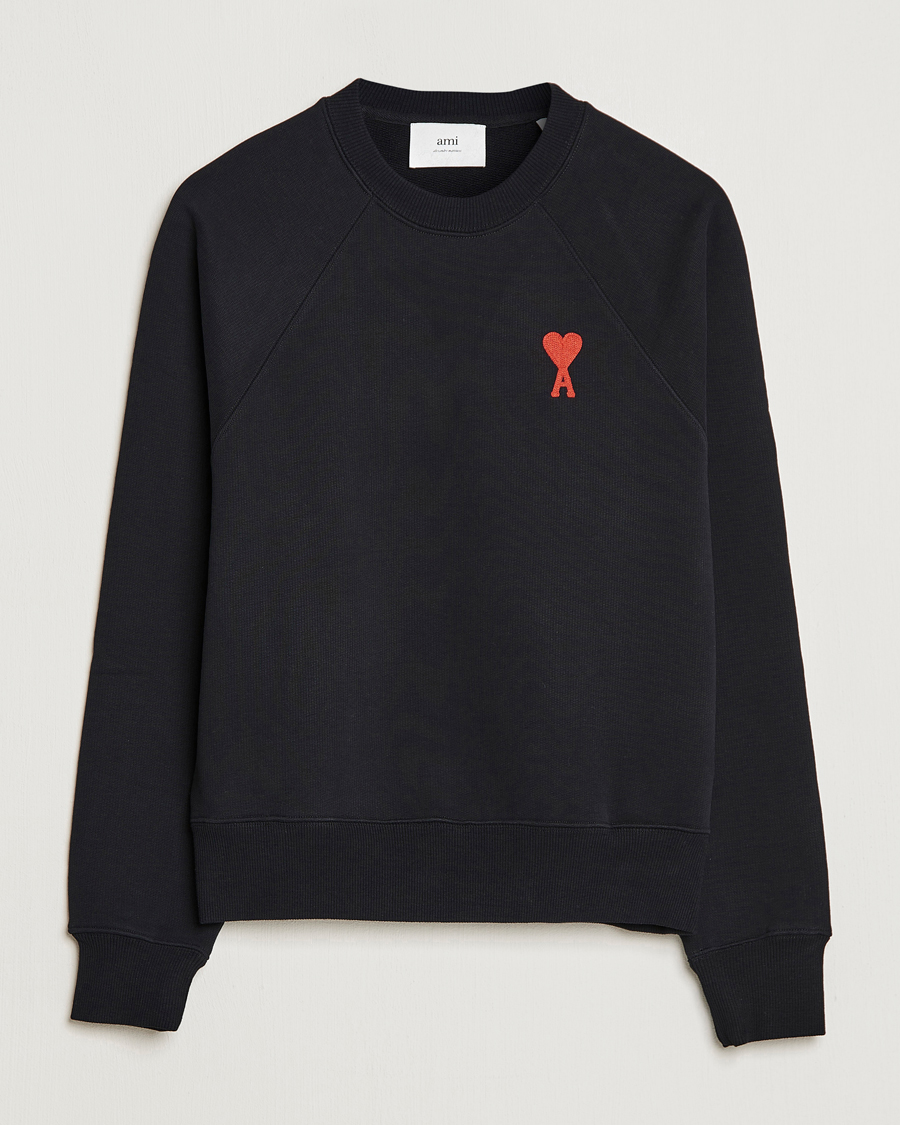 Herr | Tröjor | AMI | Big Heart Sweatshirt Black