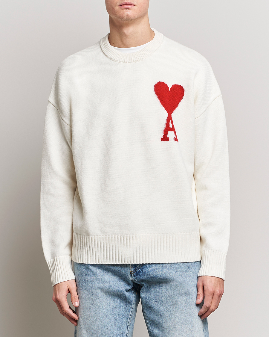 Herr |  | AMI | Big Heart Wool Sweater Off White