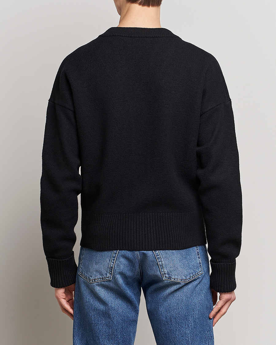 Herr | Tröjor | AMI | Big Heart Wool Cardigan Black