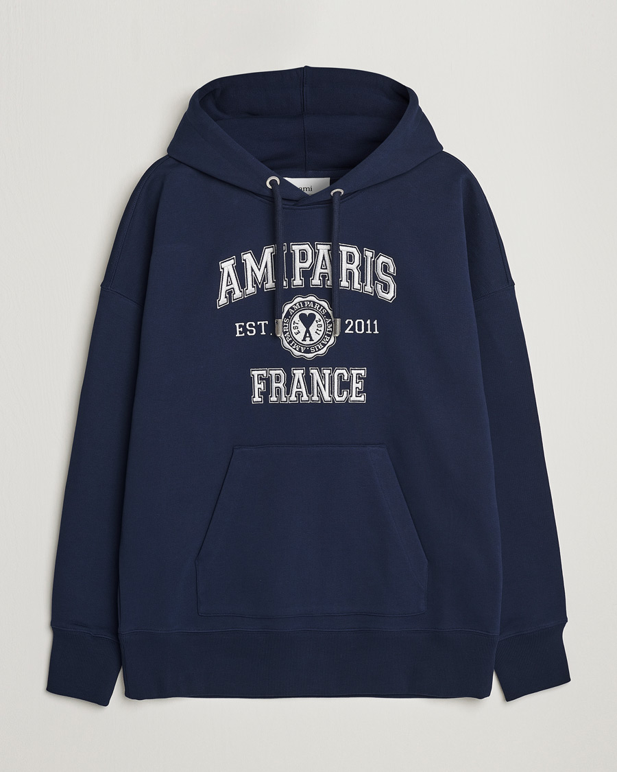 Herr | Tröjor | AMI | Paris College Hoodie Navy