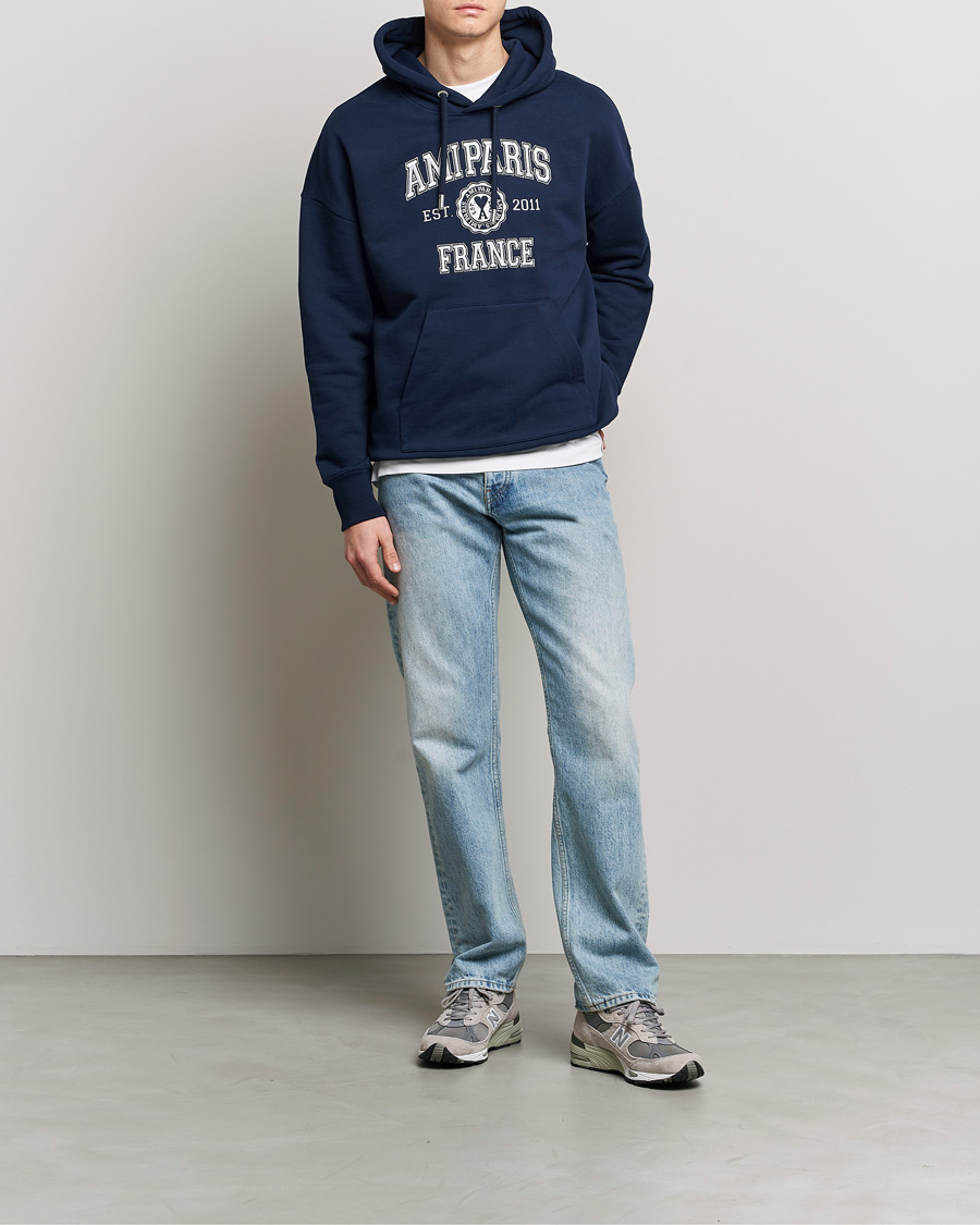 Herr | Tröjor | AMI | Paris College Hoodie Navy