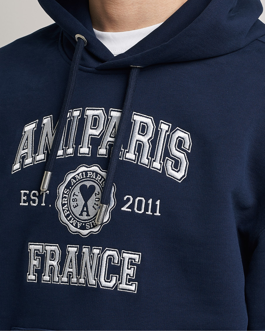 Herr | Tröjor | AMI | Paris College Hoodie Navy