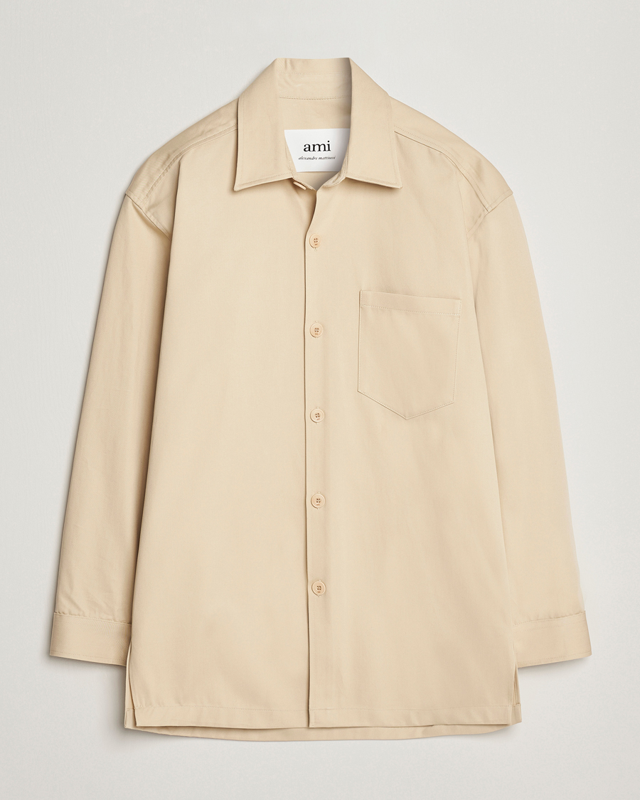 Herr | Skjortor | AMI | Back Print Overshirt Vanilla