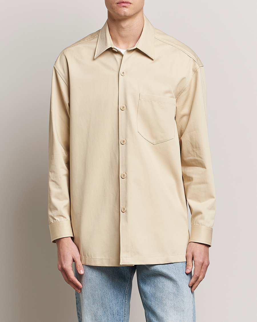 Herr | Skjortor | AMI | Back Print Overshirt Vanilla