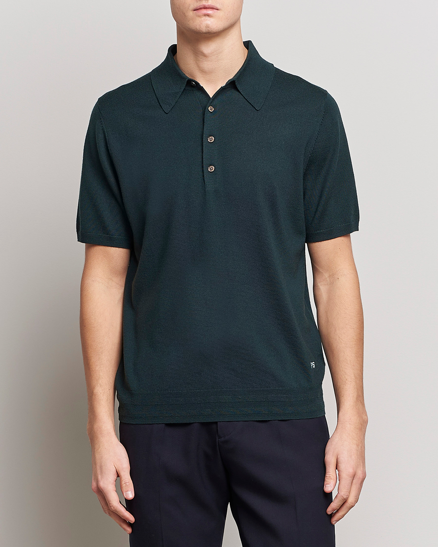 Herr | Tröjor | PS Paul Smith | Merino Wool Polo Green