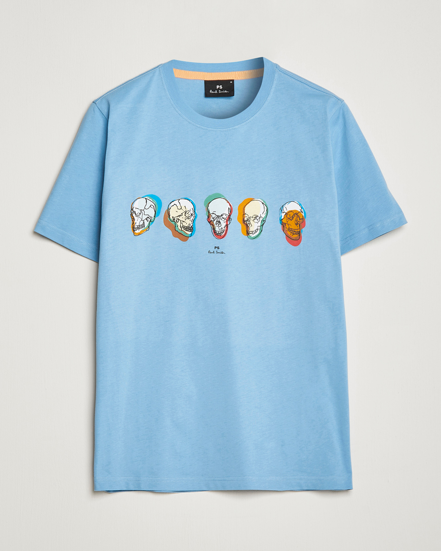 Herr | T-Shirts | PS Paul Smith | Organic Cotton Skull T-Shirt Light Blue