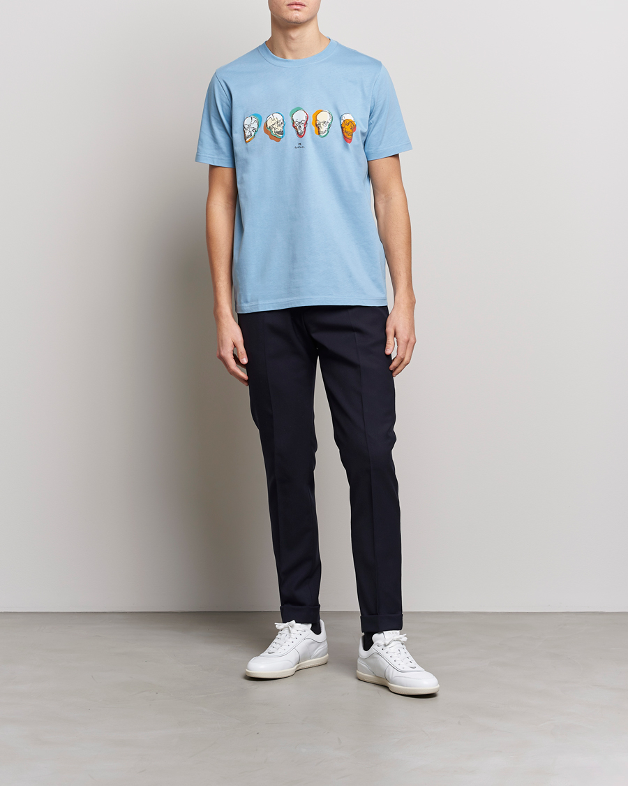 Herr | T-Shirts | PS Paul Smith | Organic Cotton Skull T-Shirt Light Blue