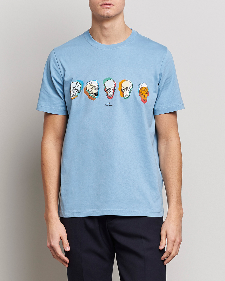 Herr | PS Paul Smith | PS Paul Smith | Organic Cotton Skull T-Shirt Light Blue