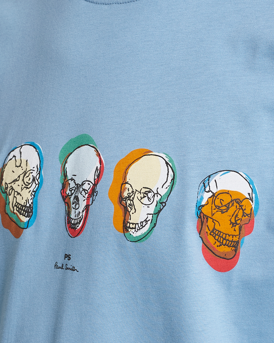 Herr | T-Shirts | PS Paul Smith | Organic Cotton Skull T-Shirt Light Blue