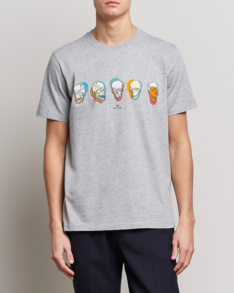 Herr | Kortärmade t-shirts | PS Paul Smith | Organic Cotton Skull T-Shirt Grey