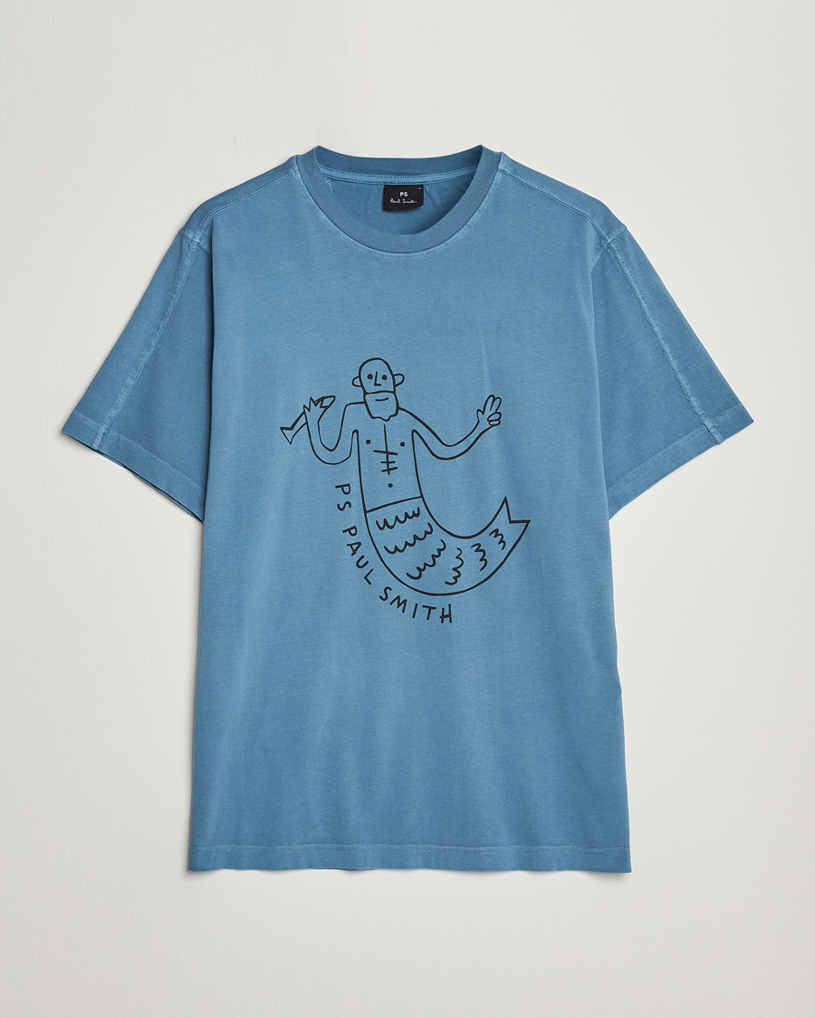 Herr | T-Shirts | PS Paul Smith | Organic Cotton Manmaid T-Shirt Blue