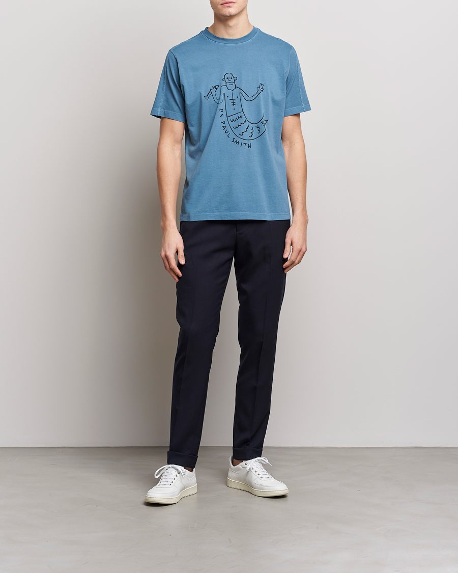 Herr | T-Shirts | PS Paul Smith | Organic Cotton Manmaid T-Shirt Blue