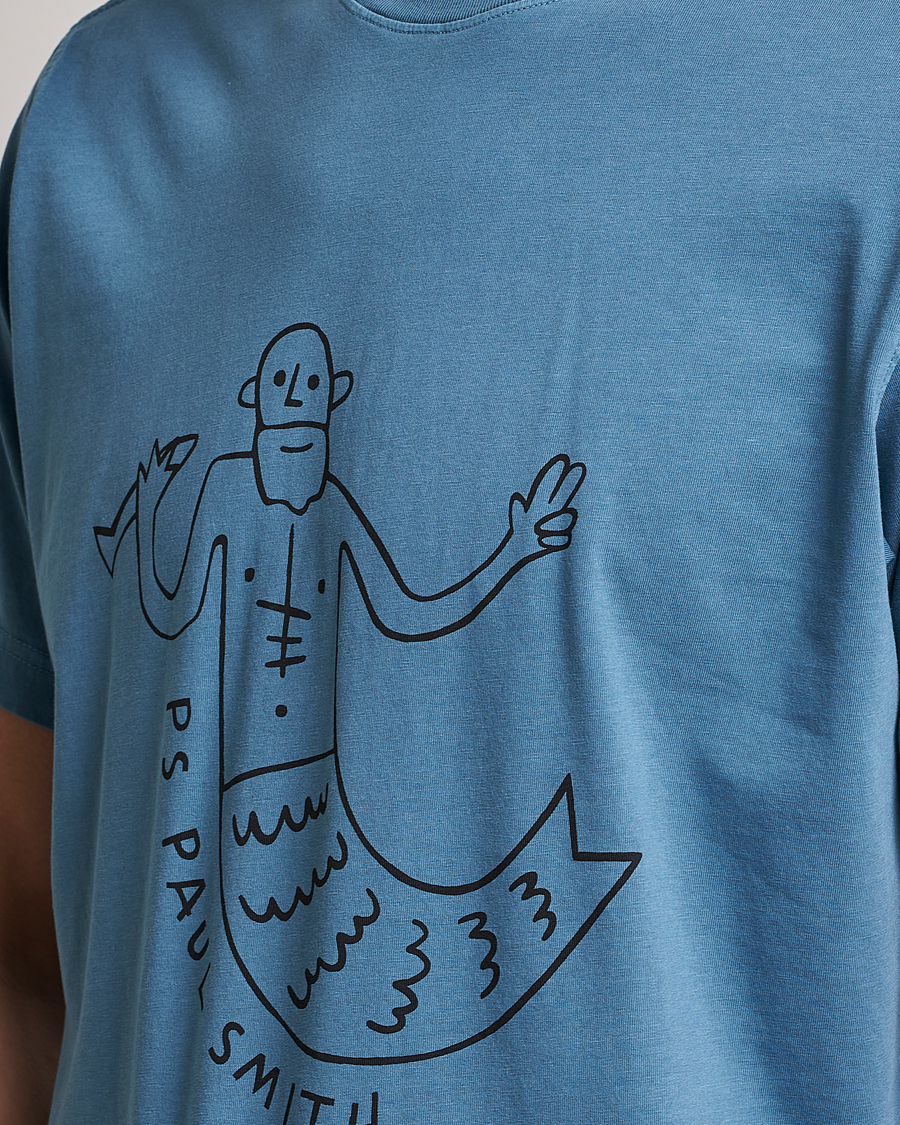 Herr | T-Shirts | PS Paul Smith | Organic Cotton Manmaid T-Shirt Blue