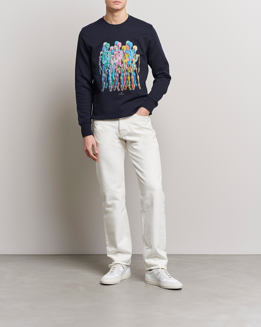 Herr | Tröjor | PS Paul Smith | Organic Cotton Skeleton Sweatshirt Blue
