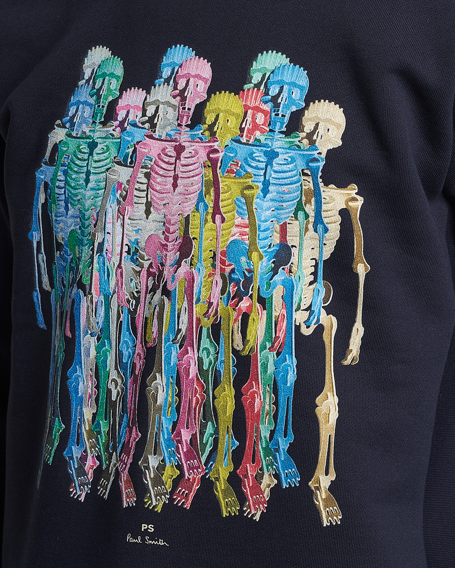 Herr | Tröjor | PS Paul Smith | Organic Cotton Skeleton Sweatshirt Blue