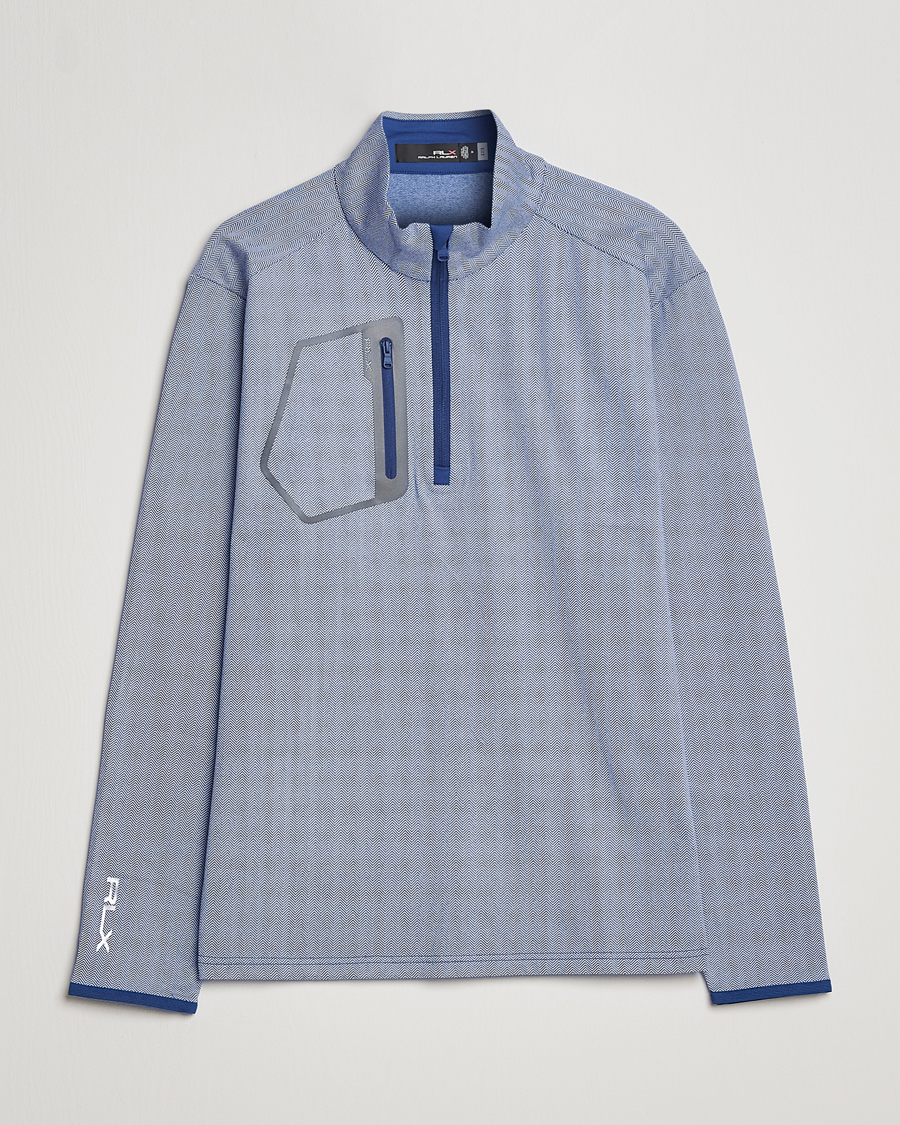 Herr | Tröjor | RLX Ralph Lauren | Luxury Jersey Half Zip Royal Blue