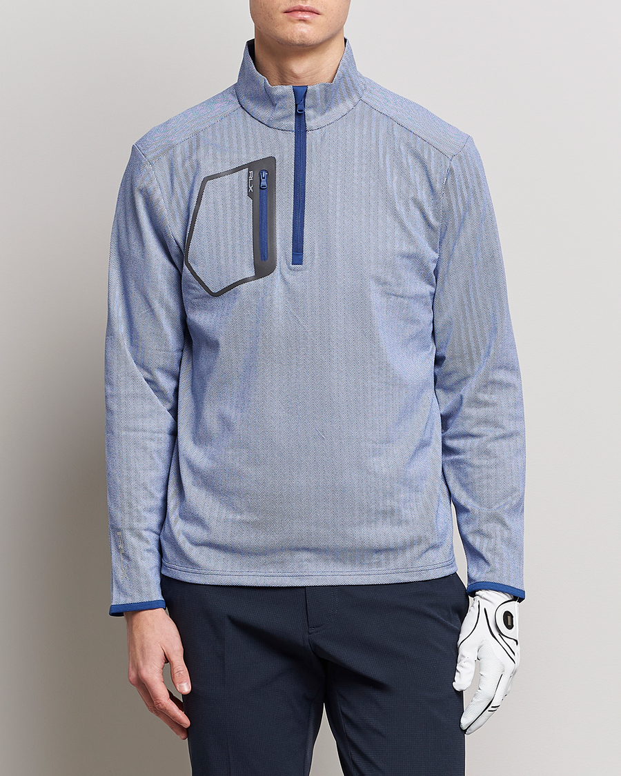 Herr | Tröjor | RLX Ralph Lauren | Luxury Jersey Half Zip Royal Blue