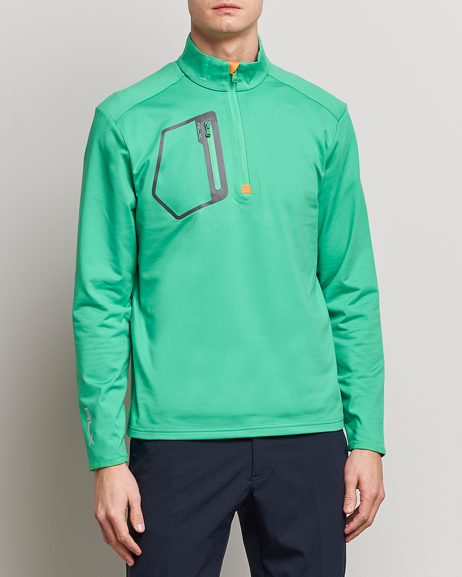 Herr | Tröjor | RLX Ralph Lauren | Luxury Jersey Half Zip Vineyard Green