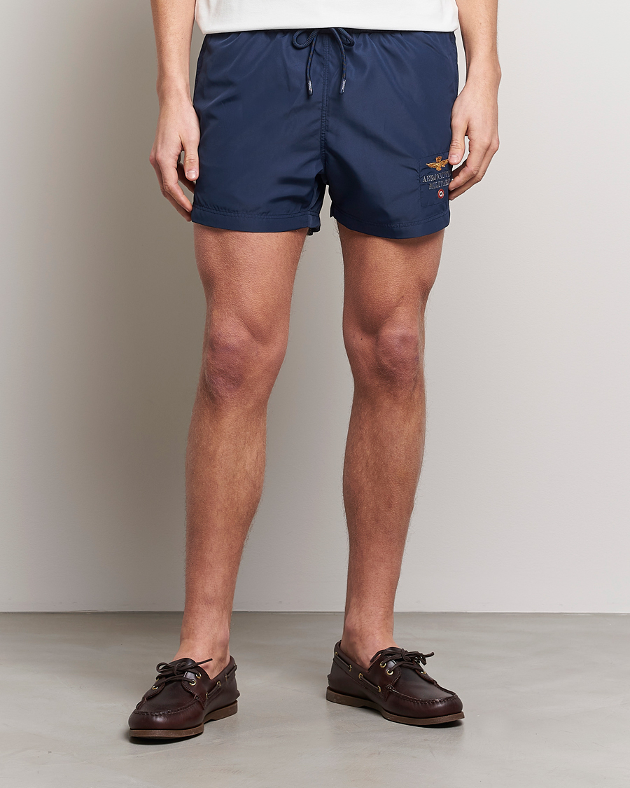Herr | Badbyxor | Aeronautica Militare | Costume Swim Shorts Navy