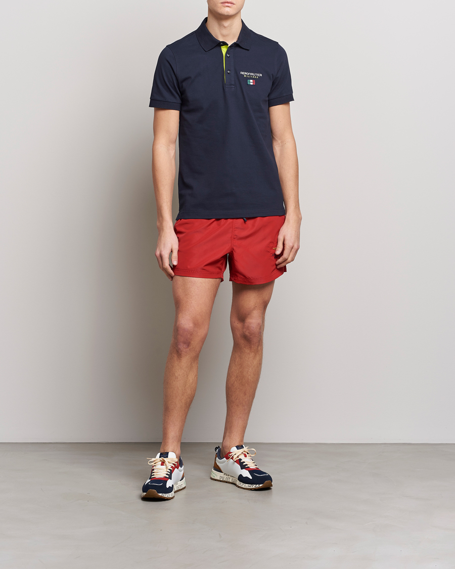Herr | Badbyxor | Aeronautica Militare | Costume Swim Shorts Red