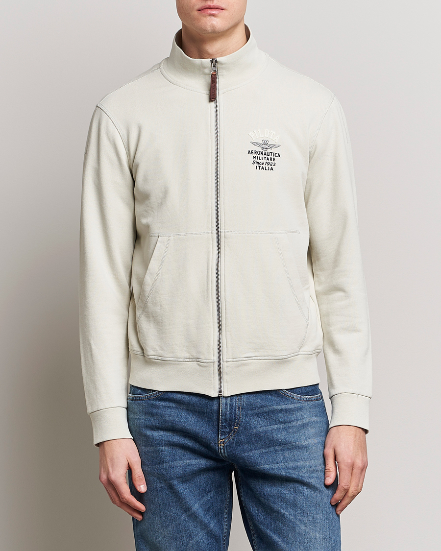 Herr | Tröjor | Aeronautica Militare | Full Zip Sweater Ice