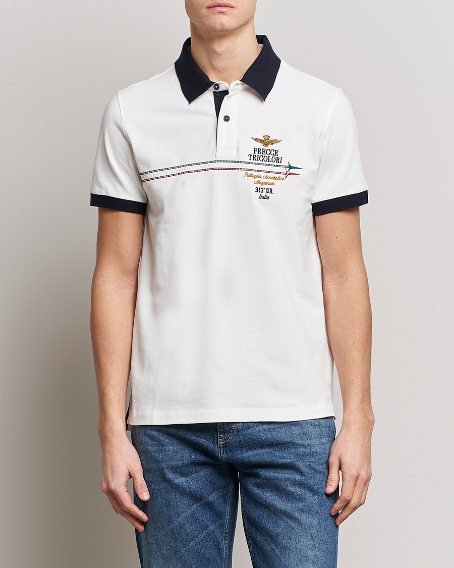 Herr |  | Aeronautica Militare | Contrast Collar Polo Off White