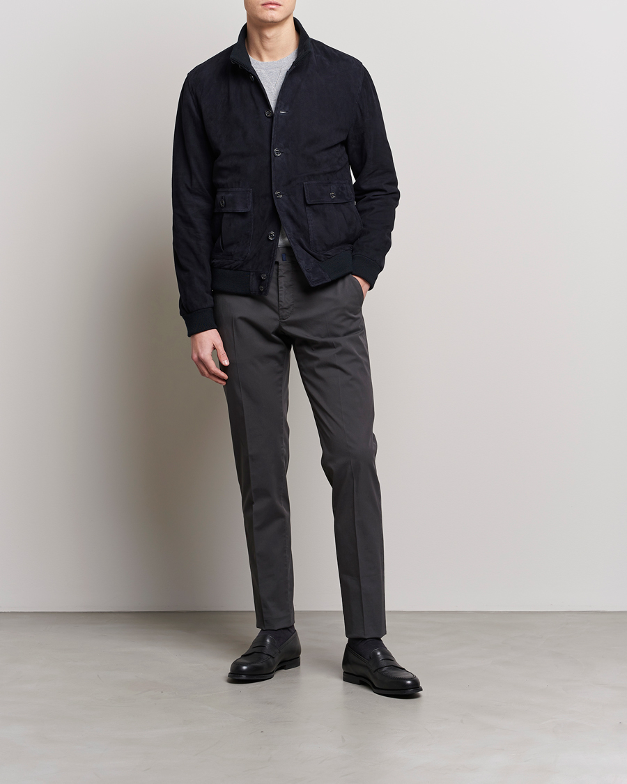 Herr | Jackor | Valstar | Valstarino Suede Jacket Navy