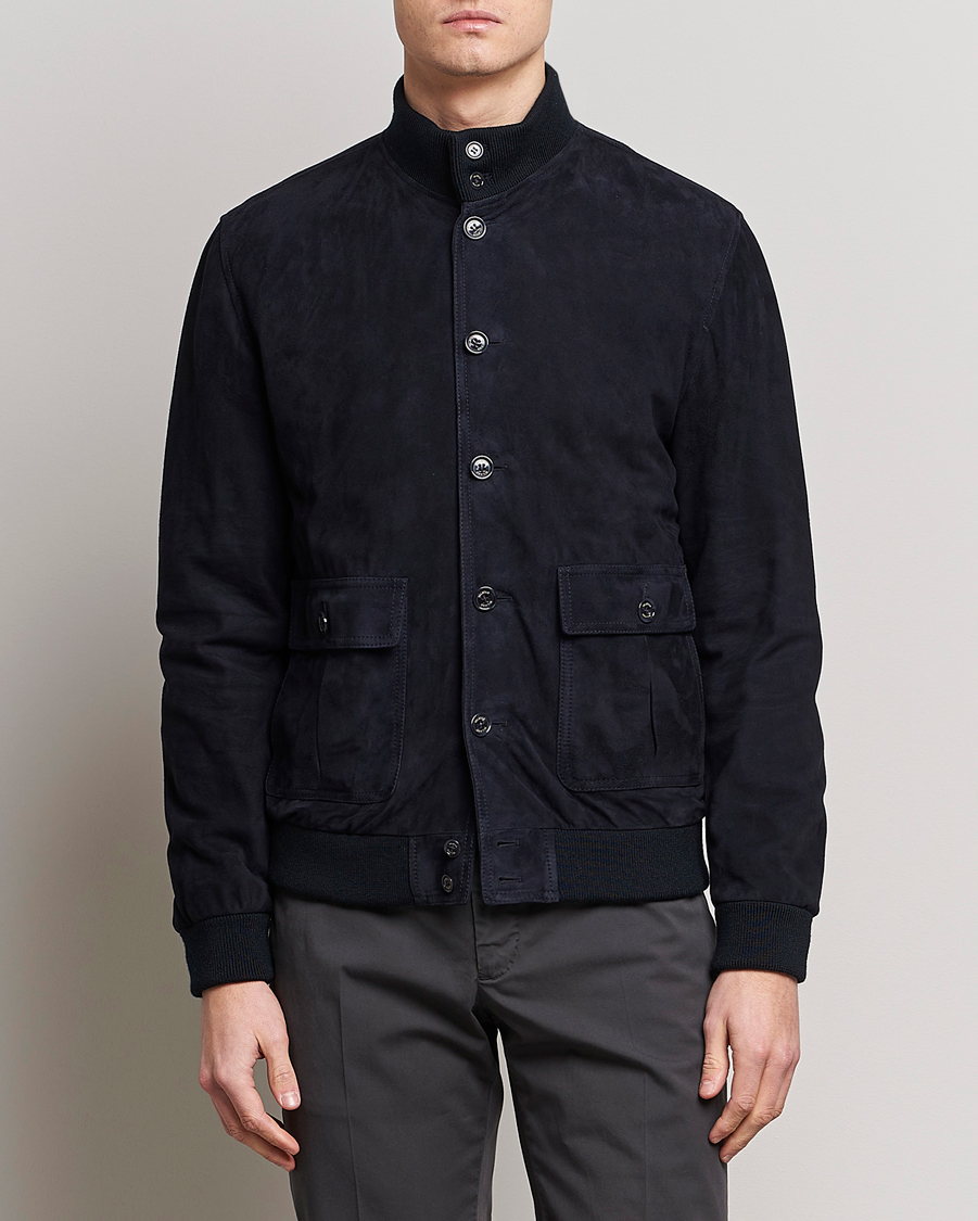 Herr | Jackor | Valstar | Valstarino Suede Jacket Navy