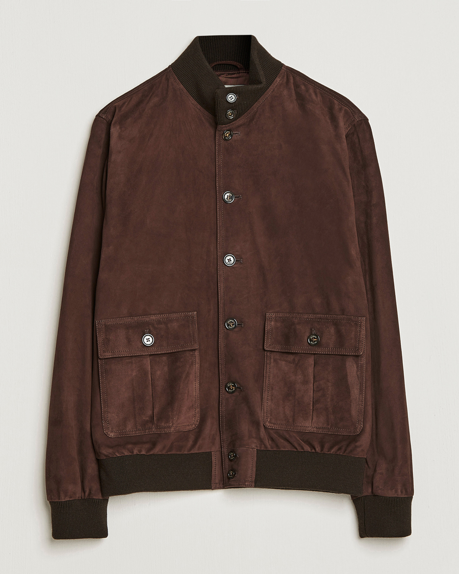 Herr | Jackor | Valstar | Valstarino Suede Jacket Dark Brown