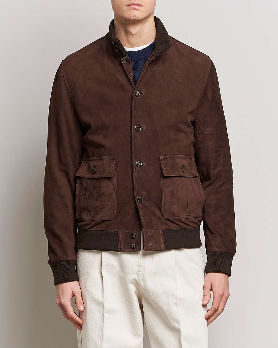 Herr | Jackor | Valstar | Valstarino Suede Jacket Dark Brown