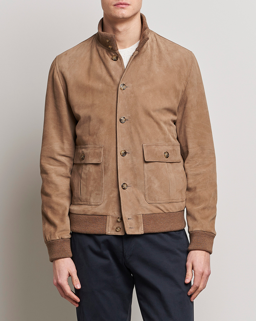 Herr | Skinnjackor | Valstar | Valstarino Suede Jacket Light Beige