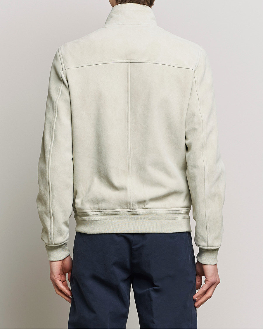 Herr | Jackor | Valstar | Suede Zip Blouson Silver Grey