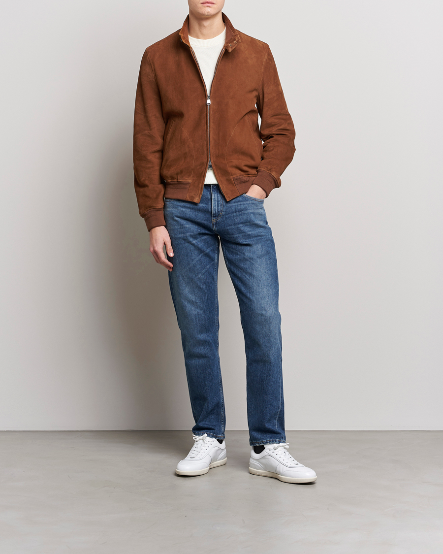 Herr | Jackor | Valstar | Suede Zip Blouson Sandal