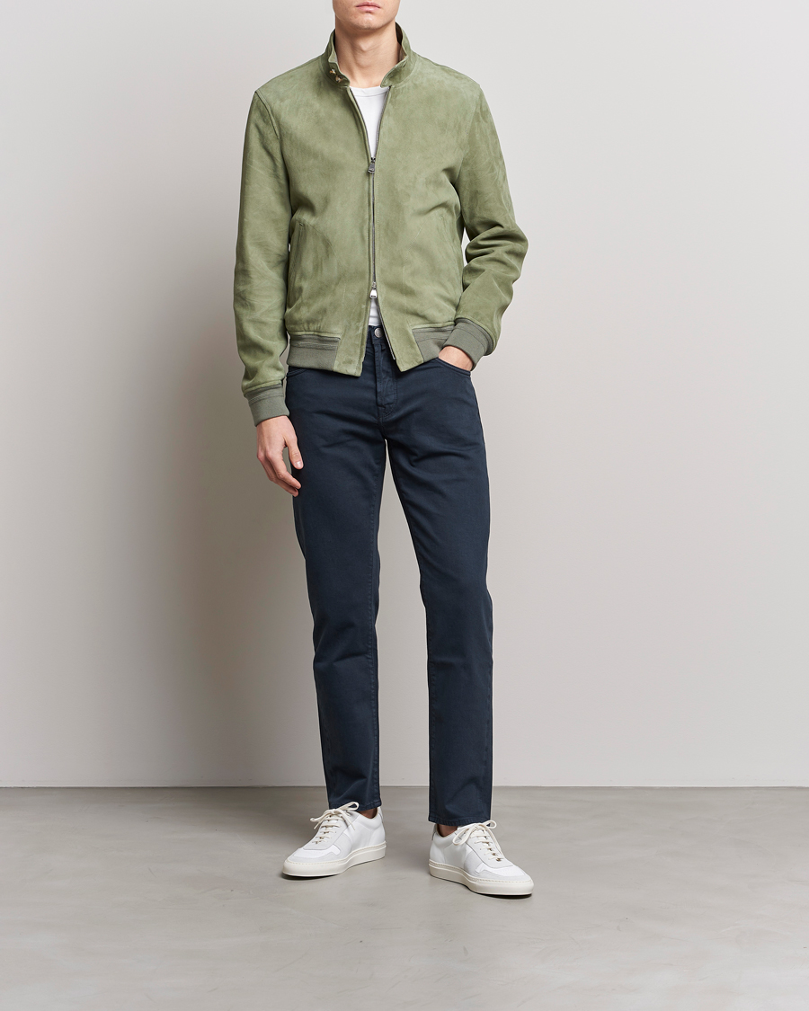 Herr | Jackor | Valstar | Suede Zip Blouson Cardo